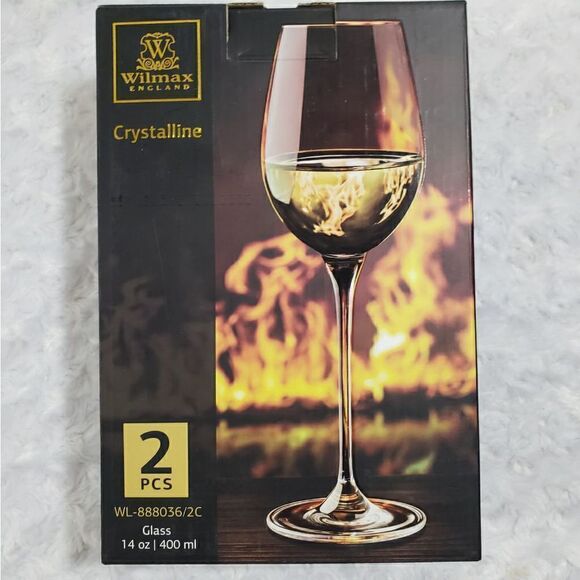 Wilmax England Crystalline 2 piece wine glass set - Picture 1 of 5